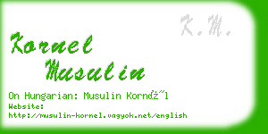 kornel musulin business card